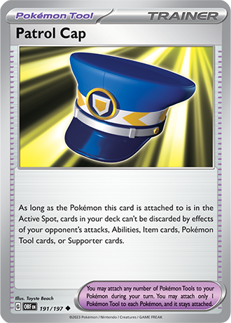 197 191 pokemon card Ceruledge (Graded) Case proof acrylic case and featuring a striking image of the captivating character 191/197 - Patrol Cap Pokemon